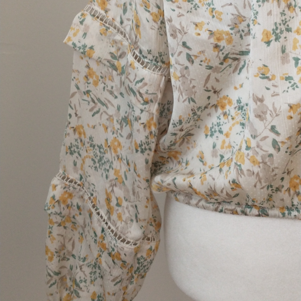 Bishop + Young Anthropologie floral bohemian boho blouse top XS - Picture 4 of 12